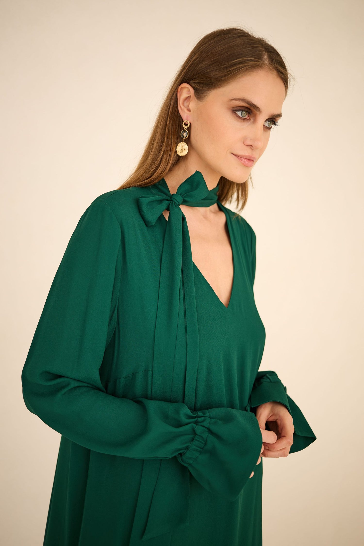 Dress With a Sash Green