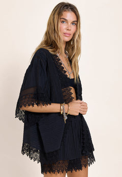 Ethereal Kimono Jacket Onyx Black