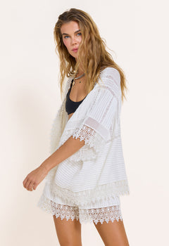 Ethereal Kimono Jacket Simply White