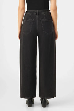 Blink Wide Cropped Jeans Black Denim