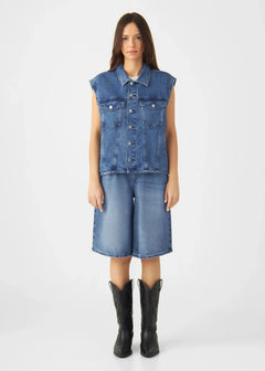 Lunar Minimal Stretch Biker Vest Medium Blue