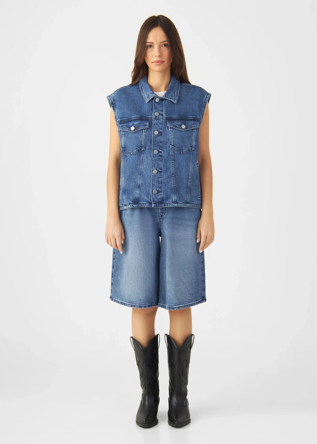 Lunar Minimal Stretch Biker Vest Medium Blue