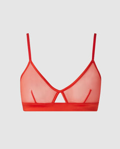 Mesh Cut-Out Kolmiomallinen Bralette Punainen