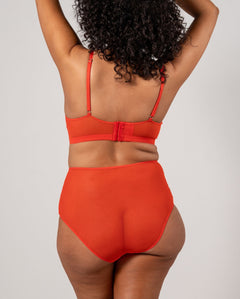 Mesh Highwaist Briefs Fiery Red