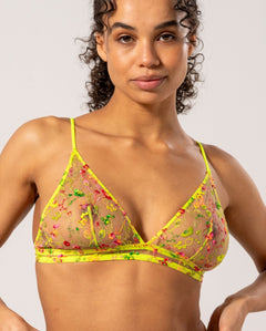 Mesh Bralette Neon Keltainen