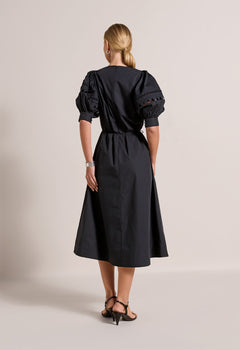 Fleuretta Midi Dress Onyx Black