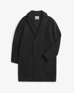 Formal Wool-Blend Coat Black