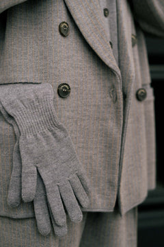 Via Merino Wool Gloves Light Grey