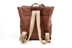 Leather Backpack Boston Collection Tobacco