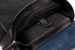 Leather Backpack Boston Collection Black