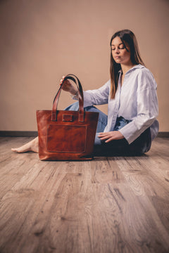 Leather Tote Mod 147 Brown