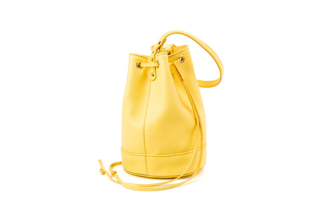 Leather Bucket Bag Chelsea Collection Yellow