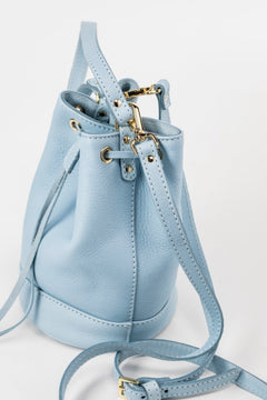 Leather Bucket Bag Chelsea Collection Light Blue