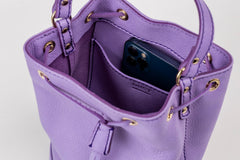 Leather Bucket Bag Chelsea Collection Lavender