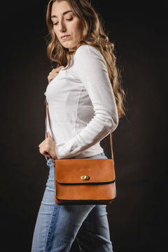 Leather Crossbody Santa Fe Collection Brown