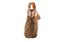 Waxed Cotton Tote Brown