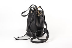 Leather Bucket Bag Chelsea Collection Black