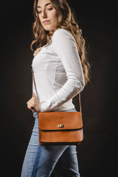 Leather Crossbody Santa Fe Collection Brown