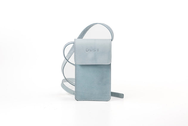 Leather Phone Holder Silicon Valley Collection Light Blue