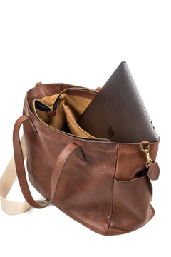 Leather Tote Fifth Avenue Collection Tobacco Brown