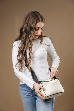 Leather Crossbody Sausalito Collection White