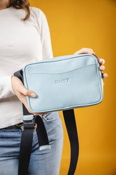 Leather Crossbody Sausalito Collection Light Blue