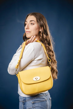 Leather Crossbody Broadway Collection Yellow