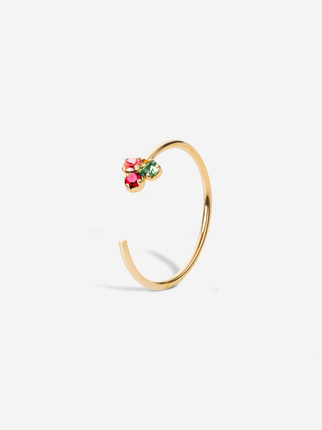 François Flower Ring Green & Pink