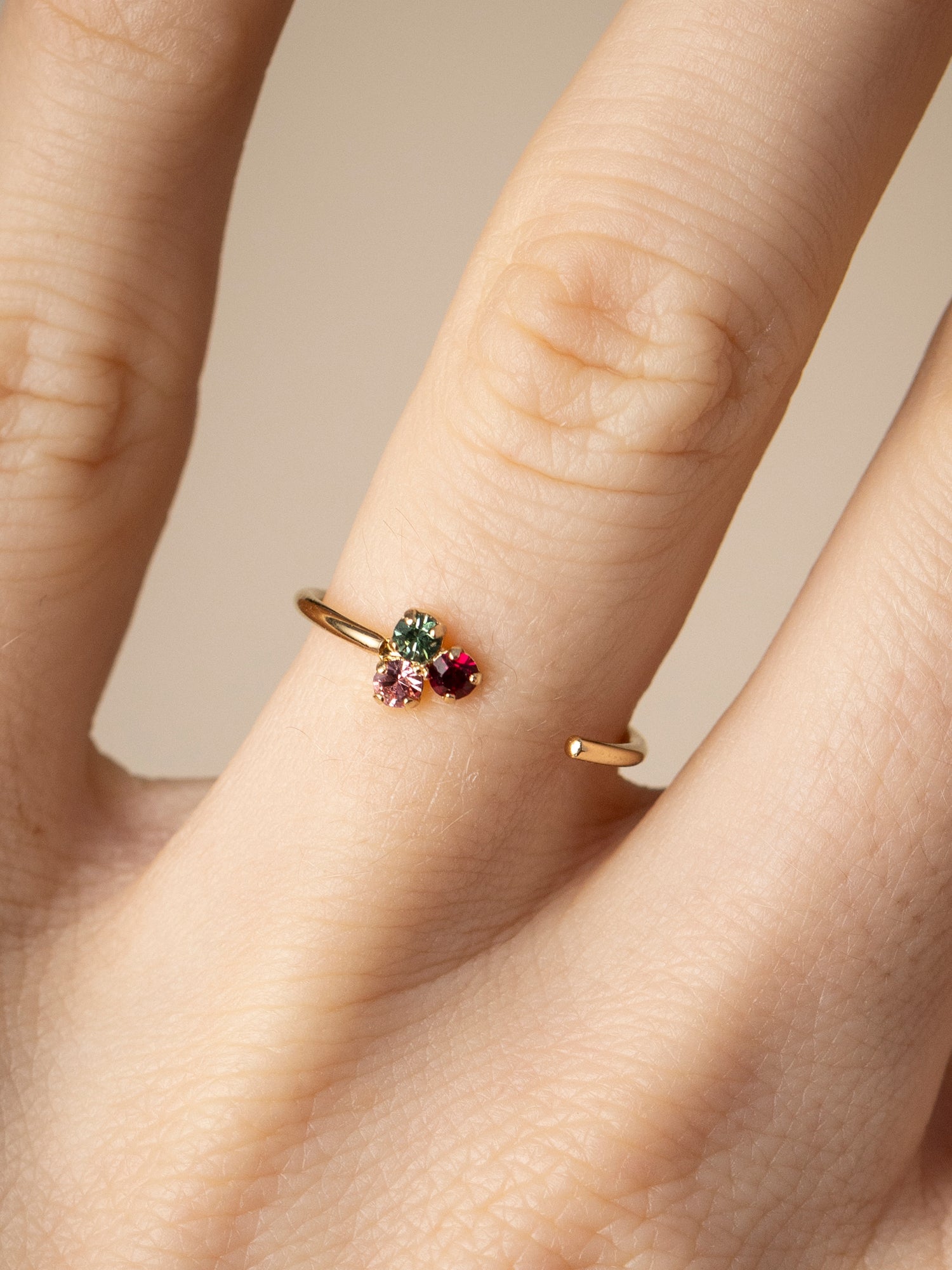 François Flower Ring Green & Pink