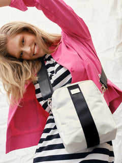 Soleil Sail Shoulder Bag Black & White