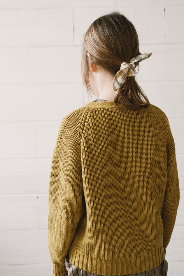 Kid's Giova Short Cardigan Mustard