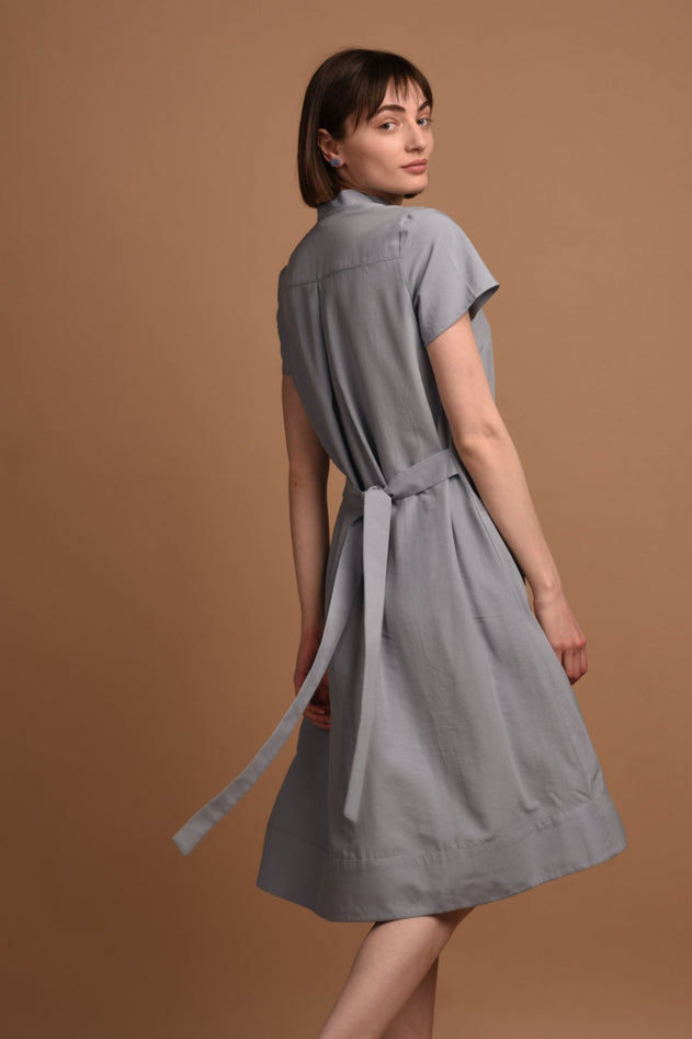 Melanie Dress Short Sleeves Light Blue