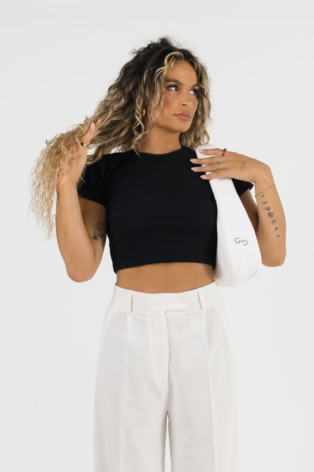 GS Cropped T-Shirt Black