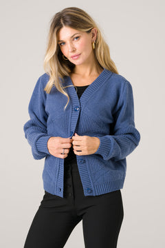 Tanaisie Merino Cardigan Blue