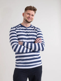 Kuntta Shirt Navy Blue and White Striped