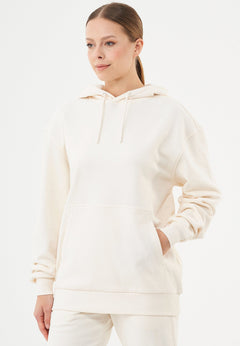 Halki Unisex Soft Touch Organic Cotton Hoodie Off White