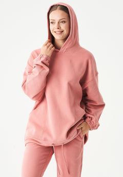 Hande Soft Touch Oversize Organic Cotton Hoodie Blush