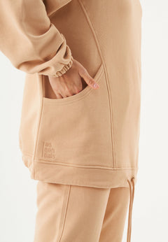 Hande Soft Touch Oversize Organic Cotton Hoodie Beige
