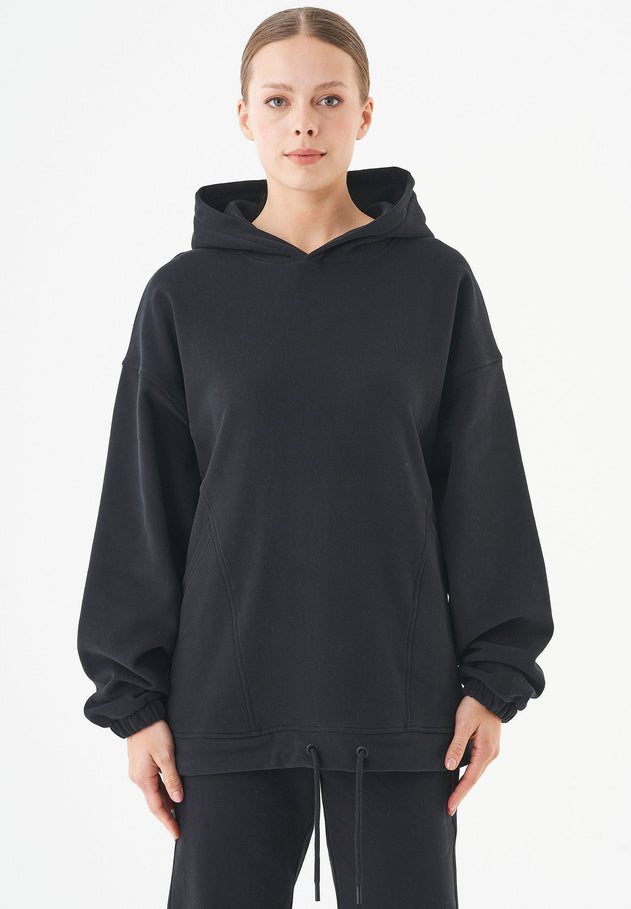 Hande Soft Touch Oversize Organic Cotton Hoodie Black