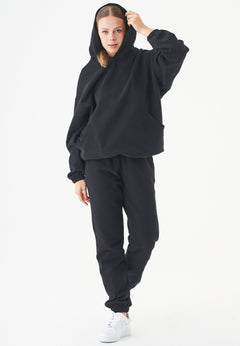 Hande Soft Touch Oversize Organic Cotton Hoodie Black