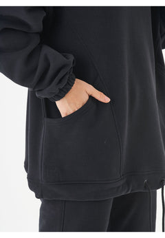 Hande Soft Touch Oversize Organic Cotton Hoodie Black