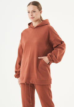 Hande Soft Touch Oversize Organic Cotton Hoodie Cinnamon