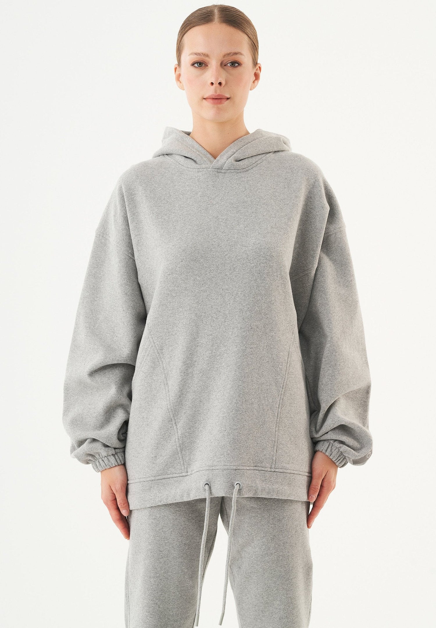 Hande Soft Touch Oversize Organic Cotton Hoodie Grey Melange