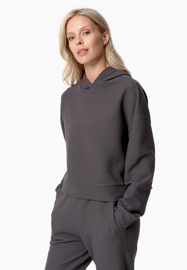 Hanna Waffle Hoodie Shadow