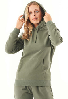 Haree Soft Touch Organic Cotton Hoodie Olive