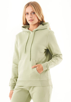 Haree Soft Touch Organic Cotton Hoodie Sage Green