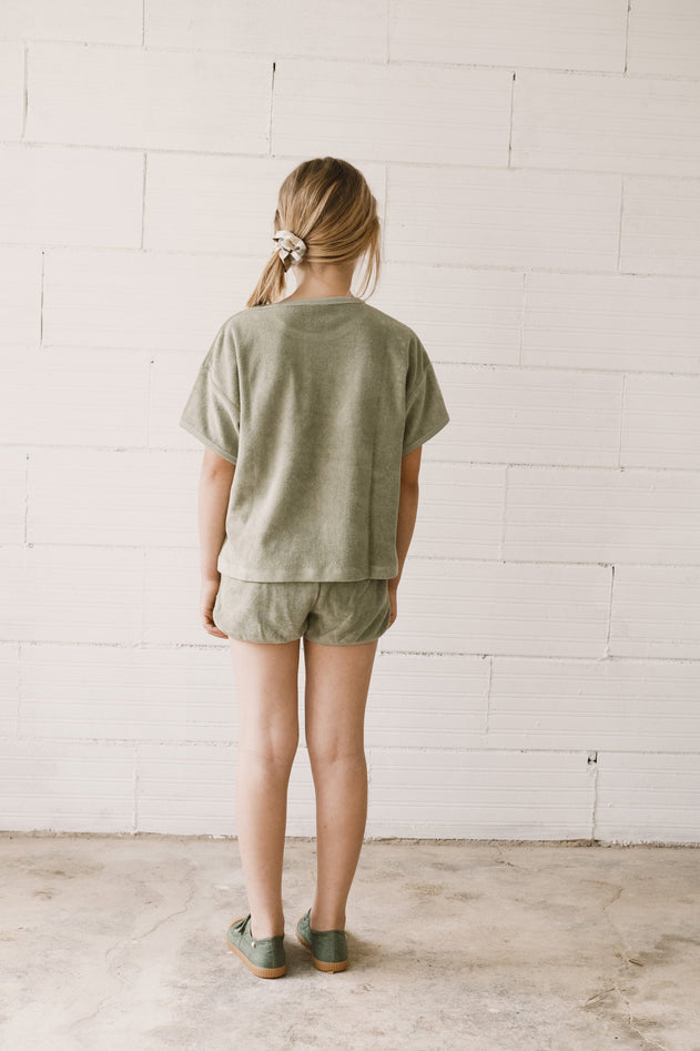 Kid's Harper Oversized Terry T-Shirt Green