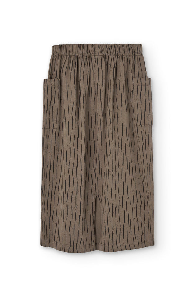 Kid's Hadiya Organic Cotton Midi Skirt Bark Brown