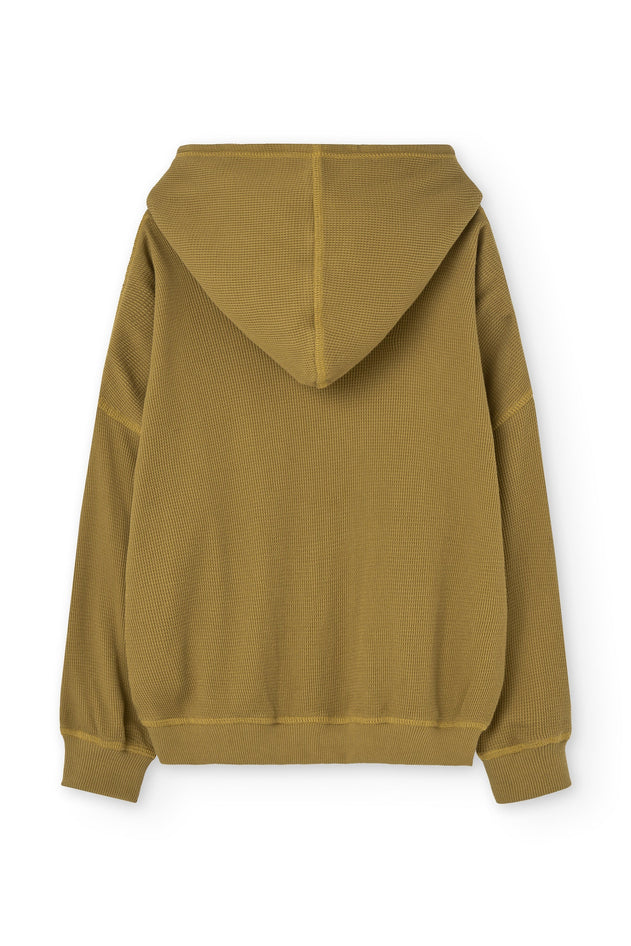 Kid's Helmi Waffle Hoodie Mustard