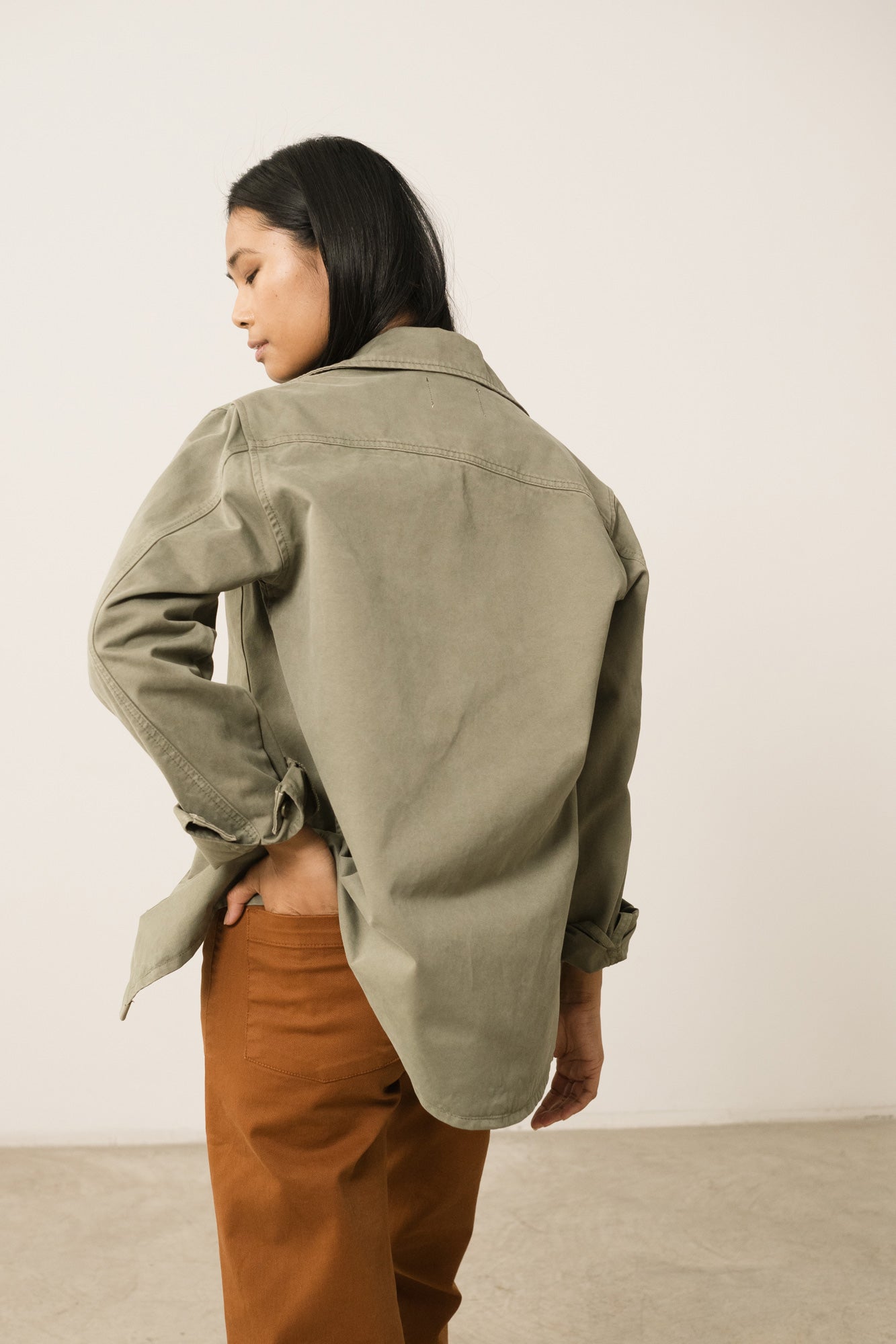 Helmut Unisex Organic Cotton Worker Overshirt Green